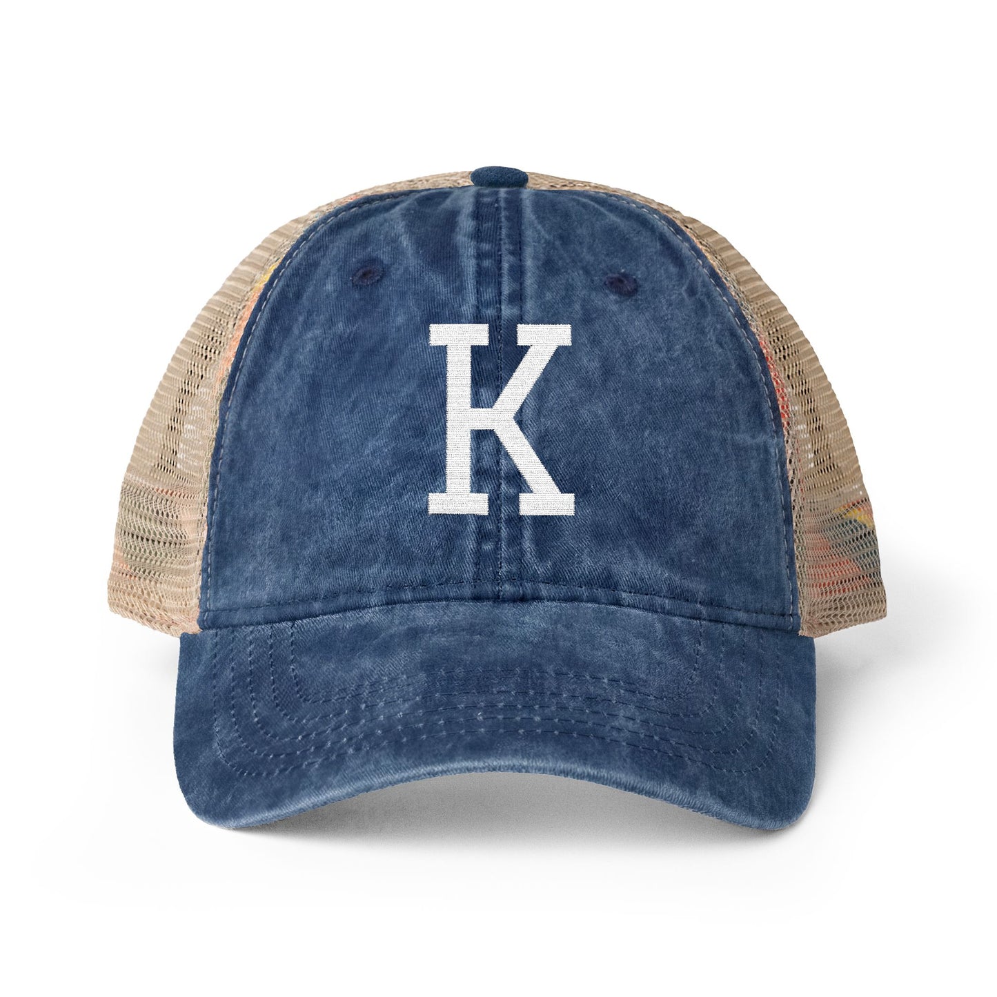 Personalized Initial Women's Washed Mesh-Back Cap