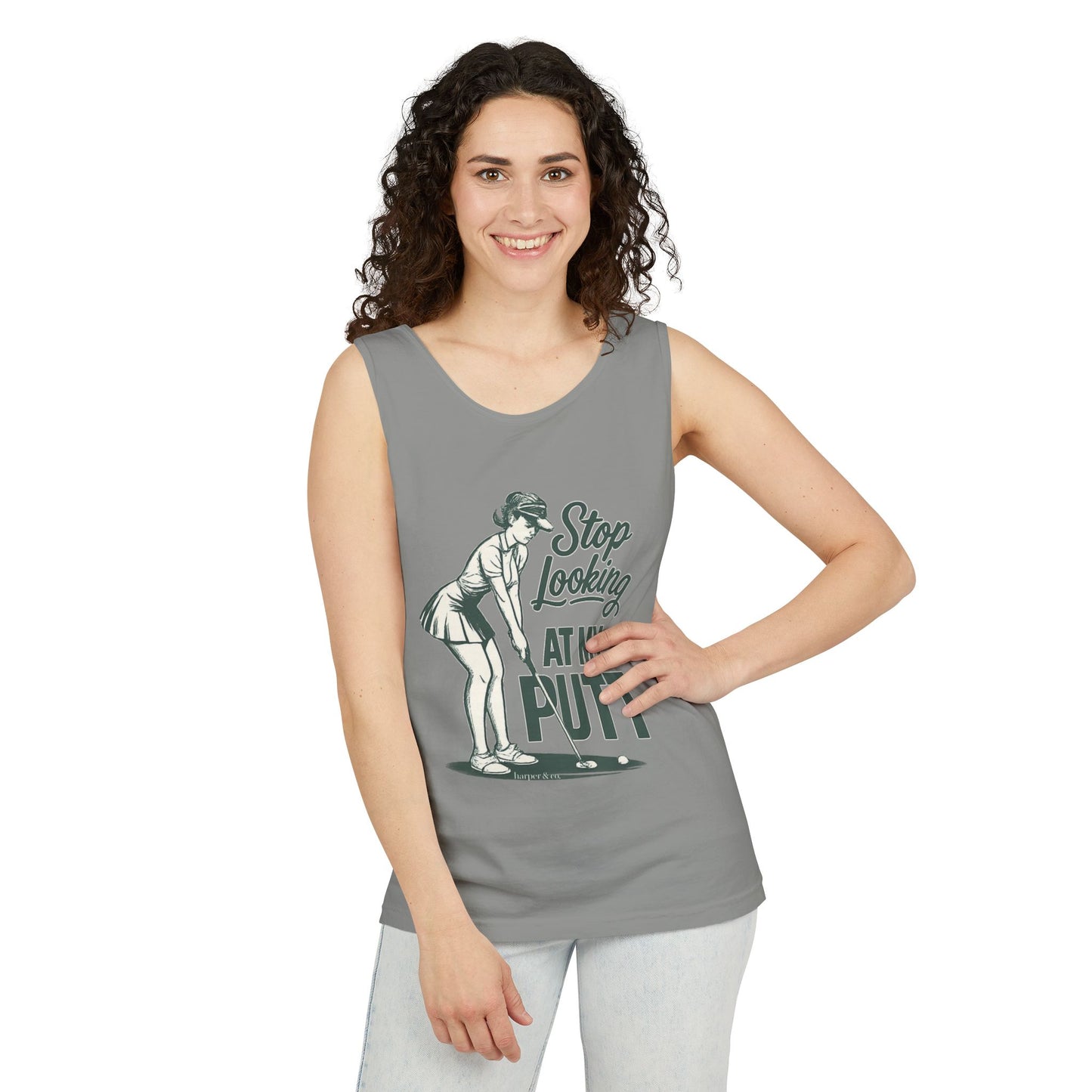 Golf Tank Top — "Stop Looking at My Putt" Funny Golfing Tank