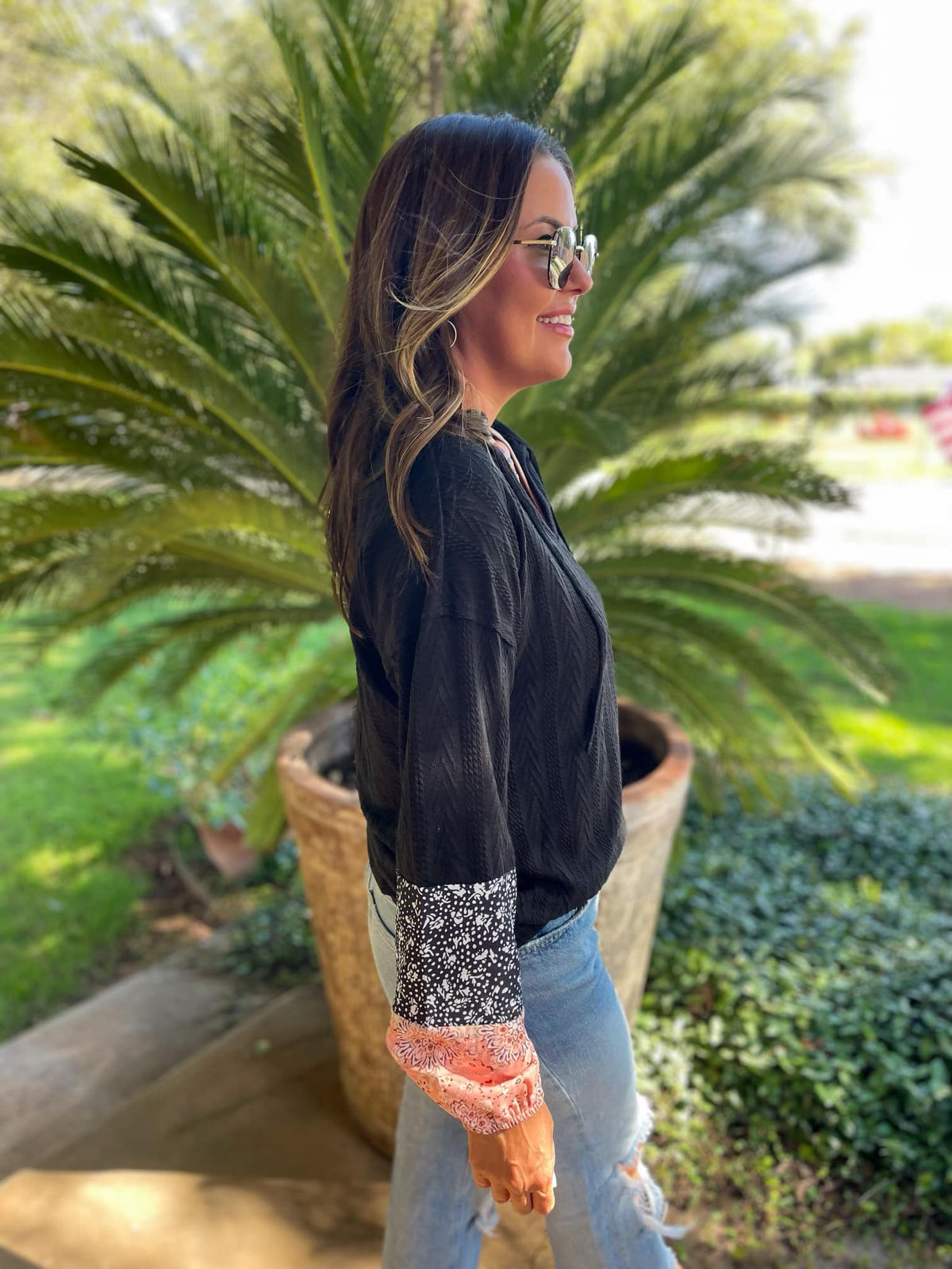 Textured Floral Blouse in Three Colors