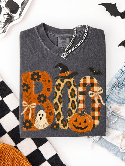 Retro Spooky Boo Halloween Comfort Colors Graphic Tee