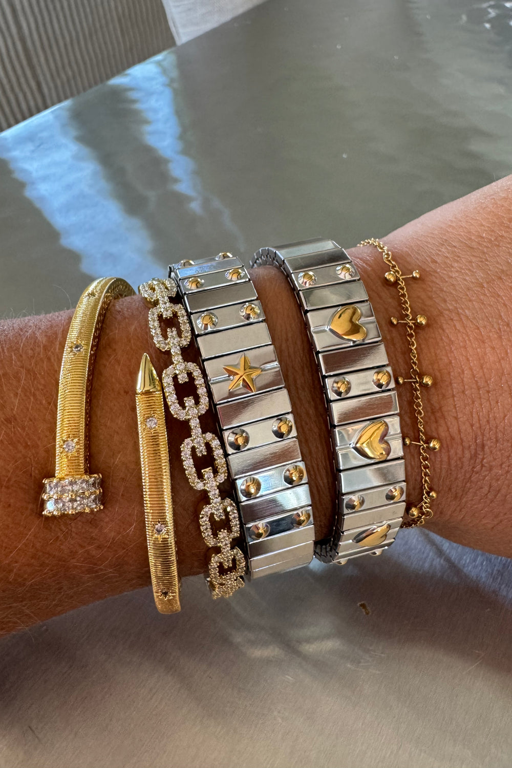 Golden Spark Bangle Bracelet