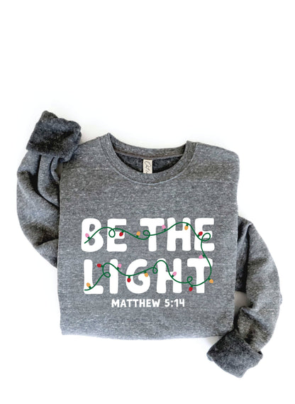 BE THE LIGHT Graphic Sweatshirt: HEATHER PURPLE