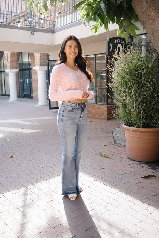 Judy Blue High Waist Full Size Tummy Control Release Hem Flare Jeans