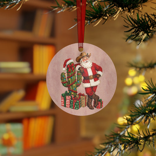 Southwestern Christmas Jolly Old Elf Christmas Metal Ornament