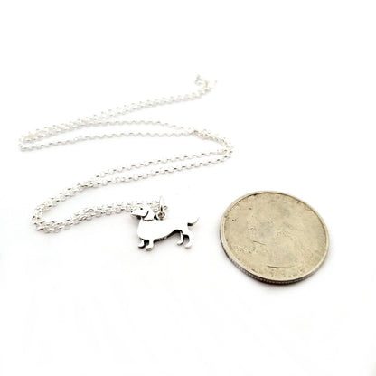 Sterling Silver Dachshund Necklace – Handmade Gift for Dog Lovers