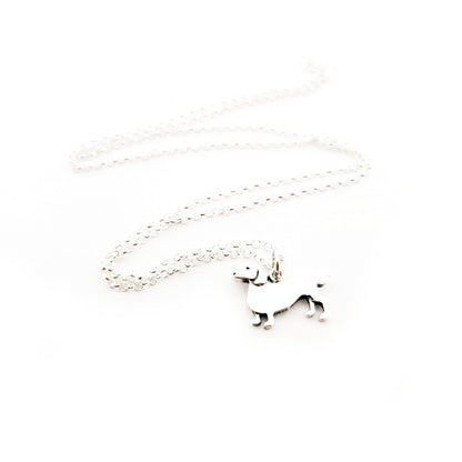 Sterling Silver Dachshund Necklace – Handmade Gift for Dog Lovers