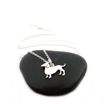 Sterling Silver Dachshund Necklace – Handmade Gift for Dog Lovers
