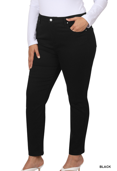 Zenana Plus Size High-Rise Skinny Jeans in Black