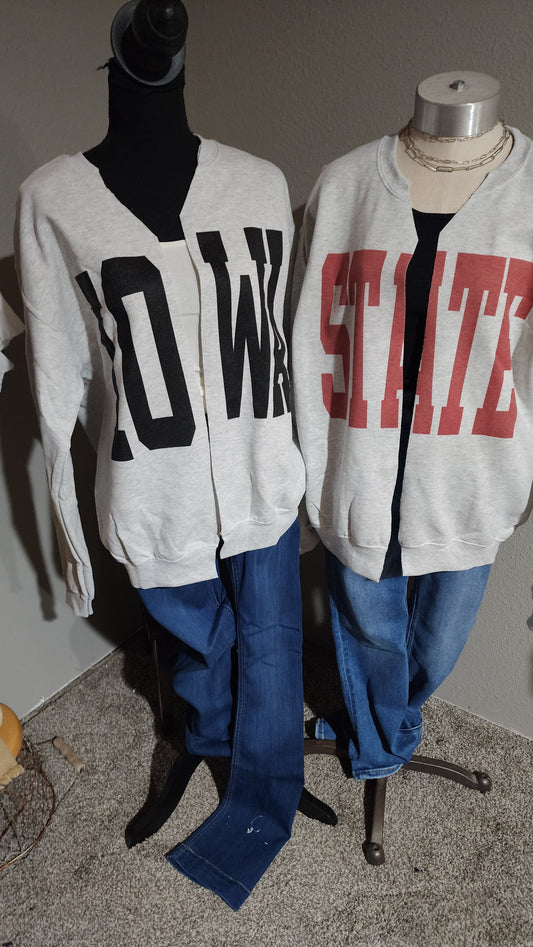 Sweatshirt Cardigan - IOWA or STATE