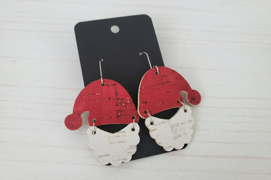 Santa Leather Handmade Earrings