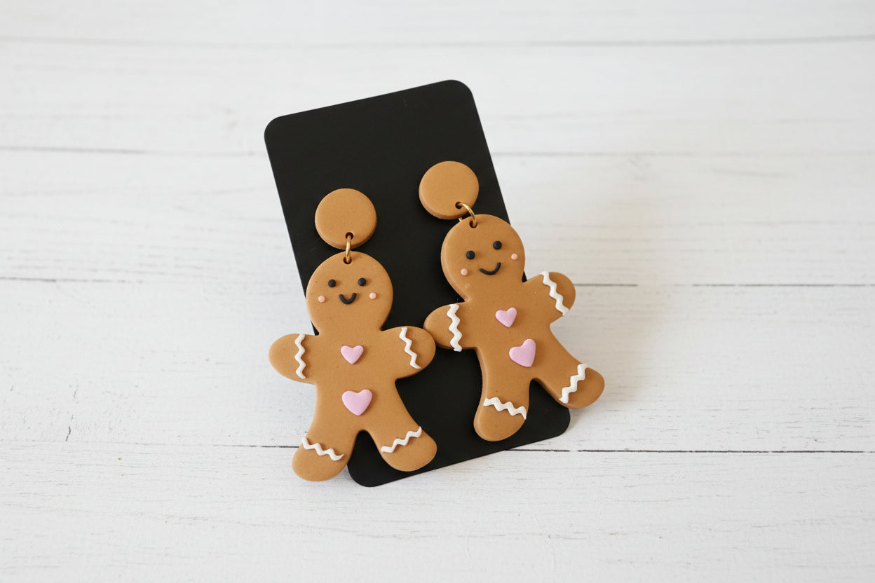 Gingerbread Man Acrylic Earrings