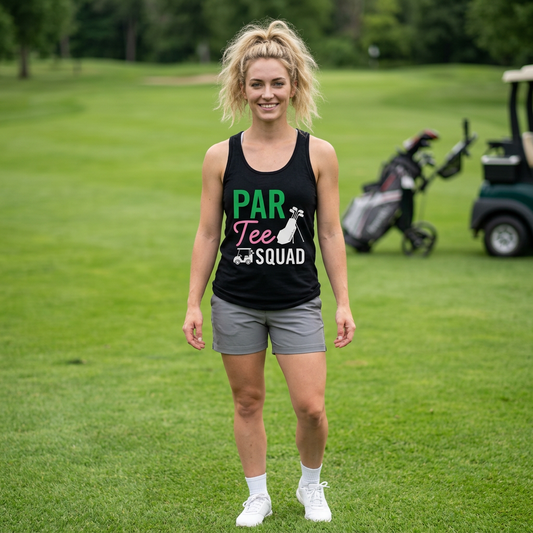 Golf Tank Top — “Par Tee Squad” Graphic Tank for Golfers