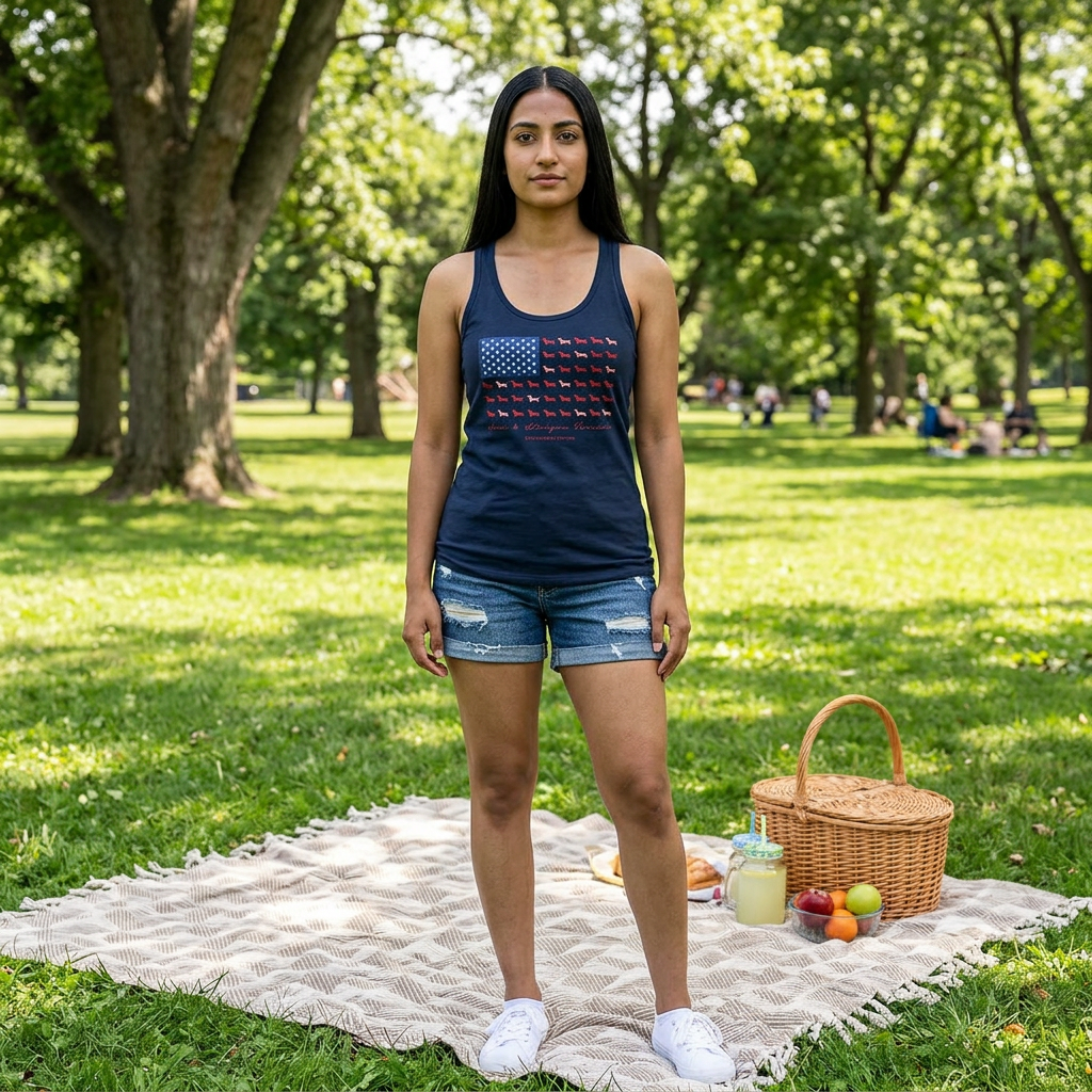 Paws and Stripes Women's Jersey Racerback Tank