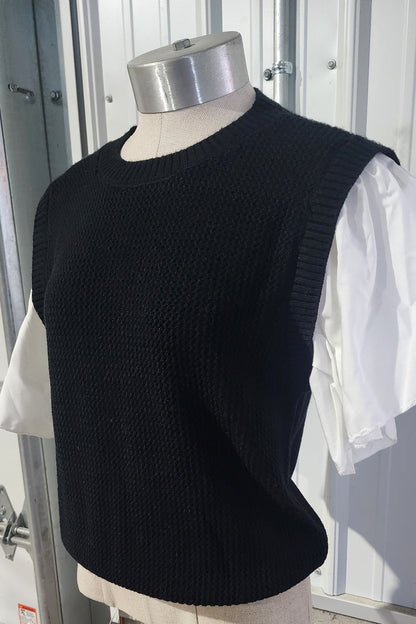 Oh Full Size Ruffled Round Neck Short Sleeve Sweater
