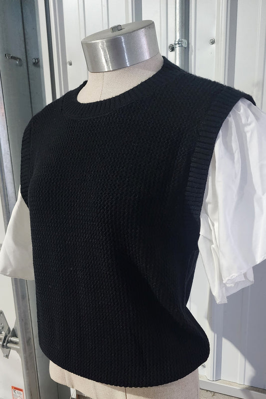 Oh Full Size Ruffled Round Neck Short Sleeve Sweater