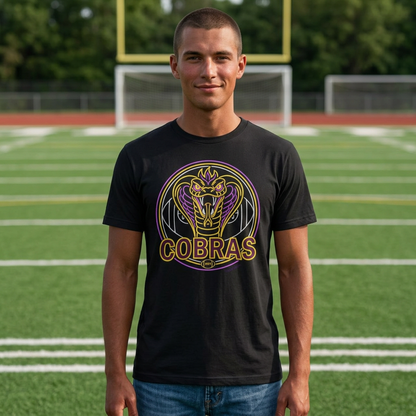 Cobra Logo T‑Shirt — Neon Retro Cobras Graphic Tee