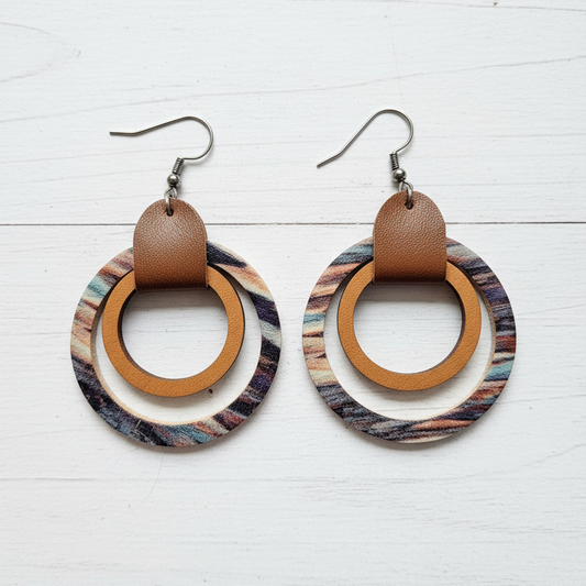 Teal Handmade Wooden Earrings