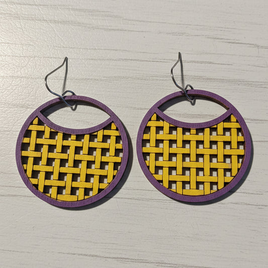 Handpainted Woven Game Day Earrings