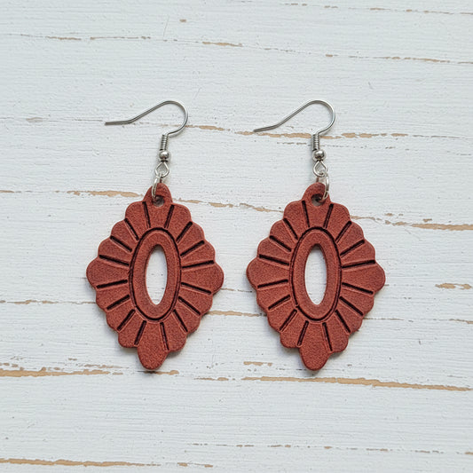Handmade Game Day Leather Earrings