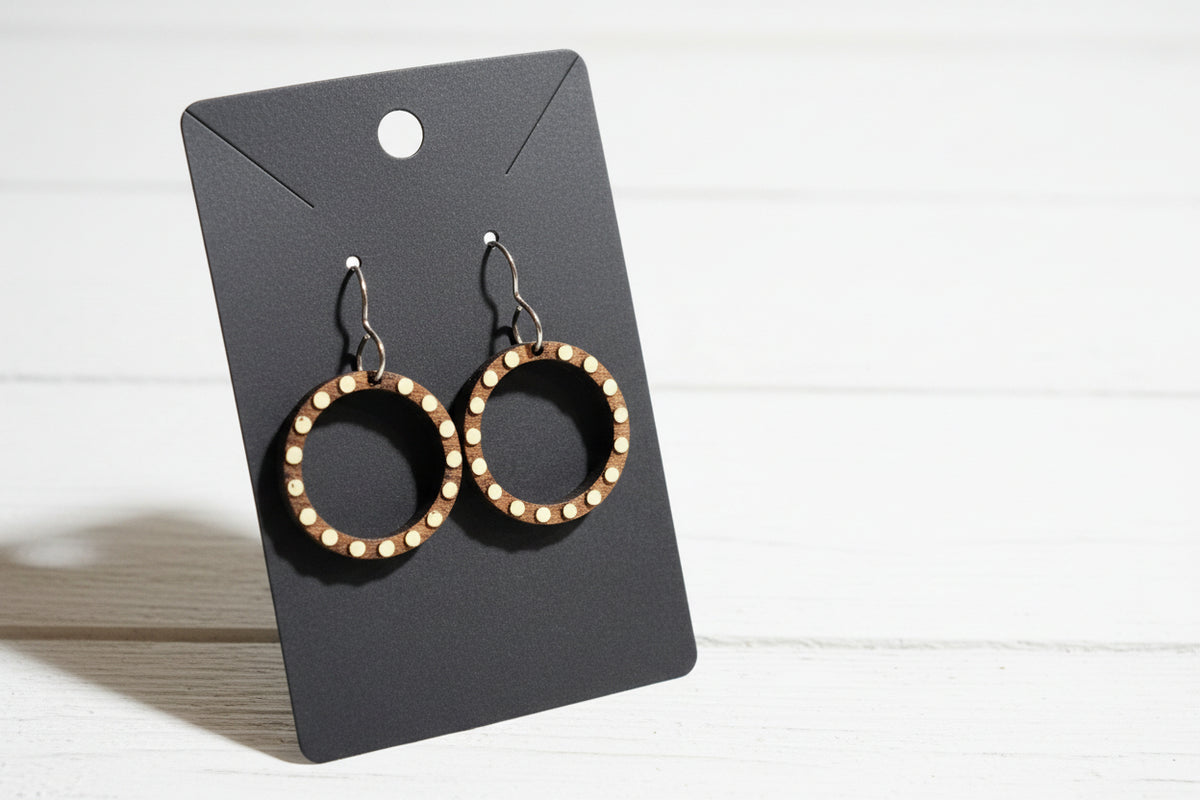 Polka Dot Hand Painted Wooden Earrings