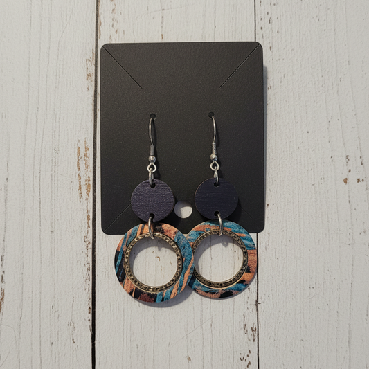 Teal Handmade Wooden Earrings