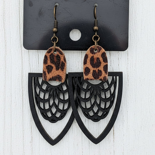 Handmade Wooden Spearhead Earrings