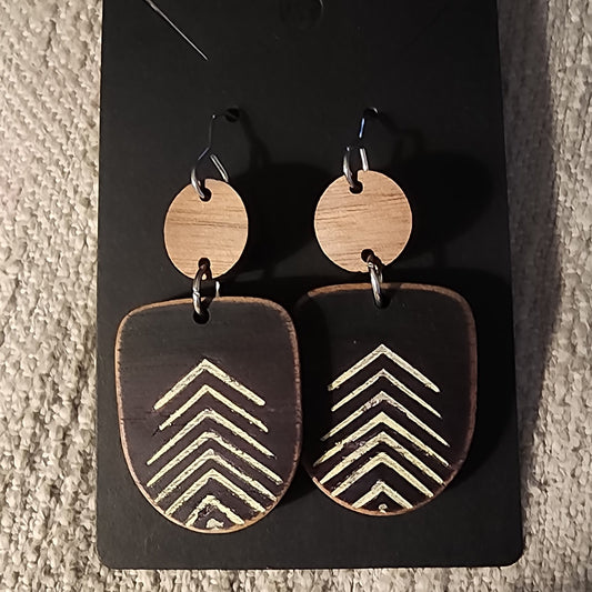 Handmade Wooden Chevron Earrings