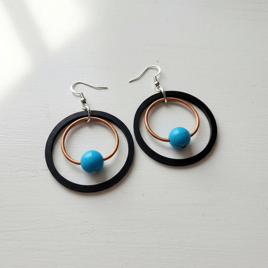 Handmade Wooden Circle Earrings