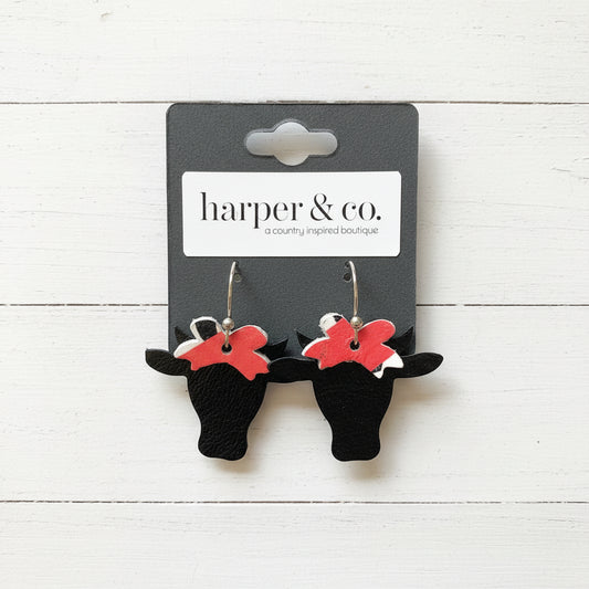 Handmade Cow Earrings