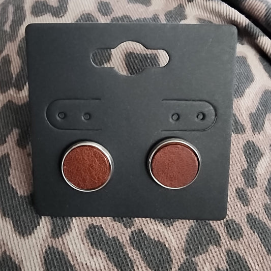 Leather Handmade Stud Earrings