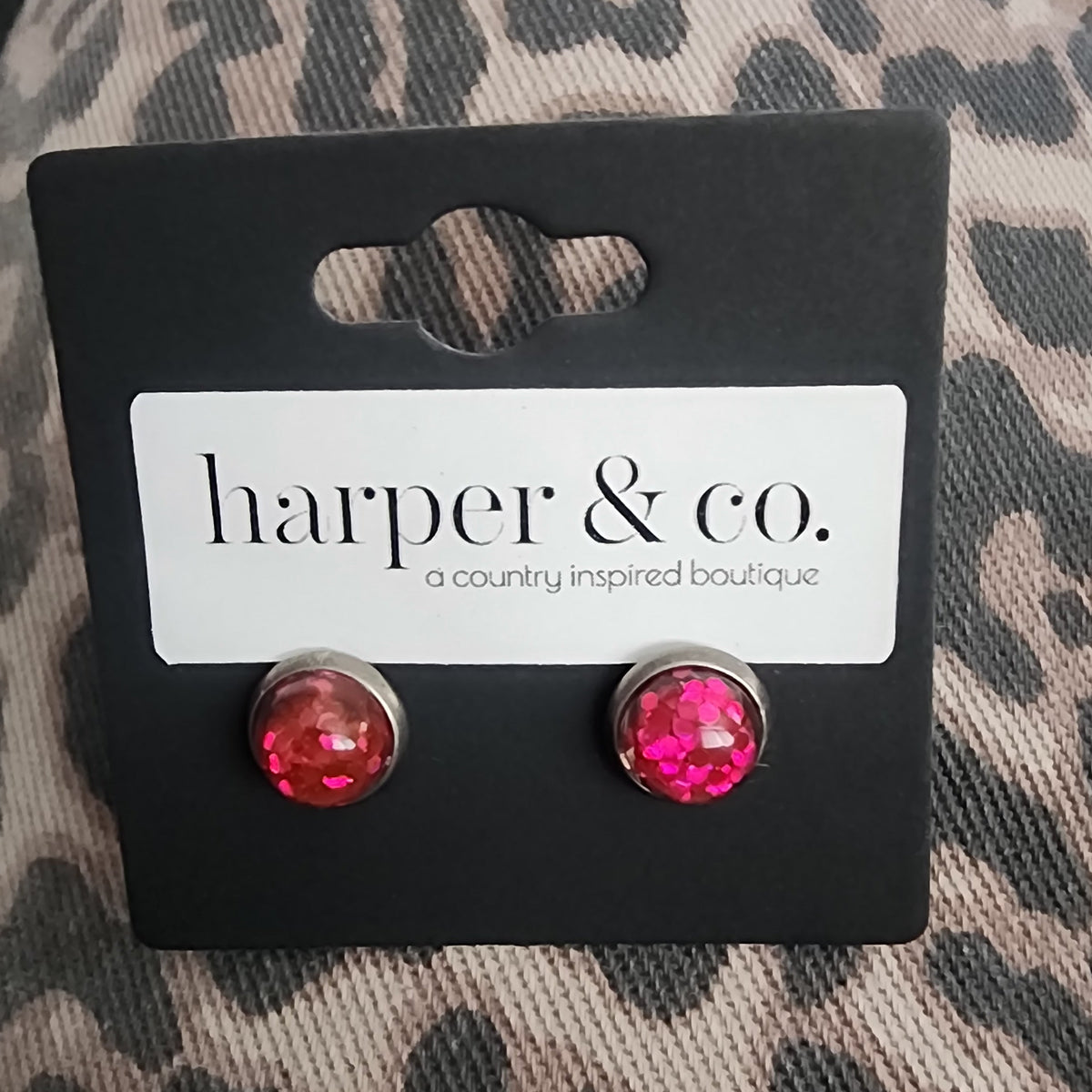 Handmade Sparkly Dome Stud Earrings