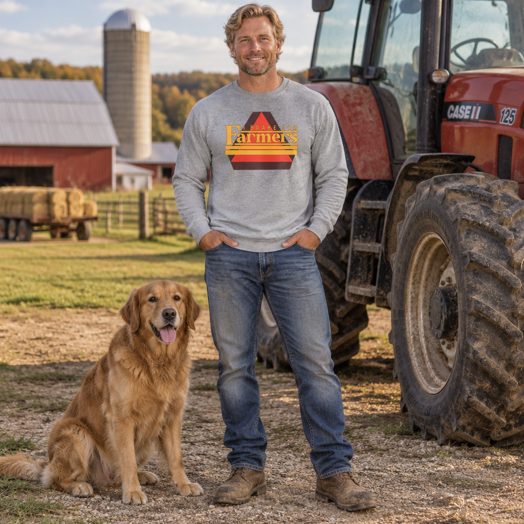 Farmers Retro Stripe Long Sleeve Tee — I Brake For Farmers Graphic Tee
