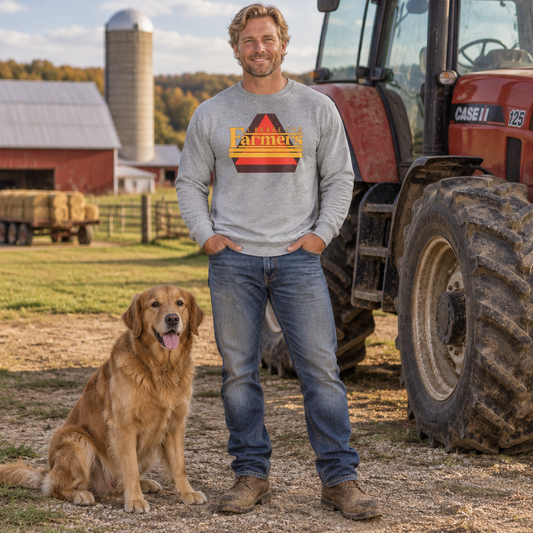 Farmers Retro Stripe Long Sleeve Tee — I Brake For Farmers Graphic Tee