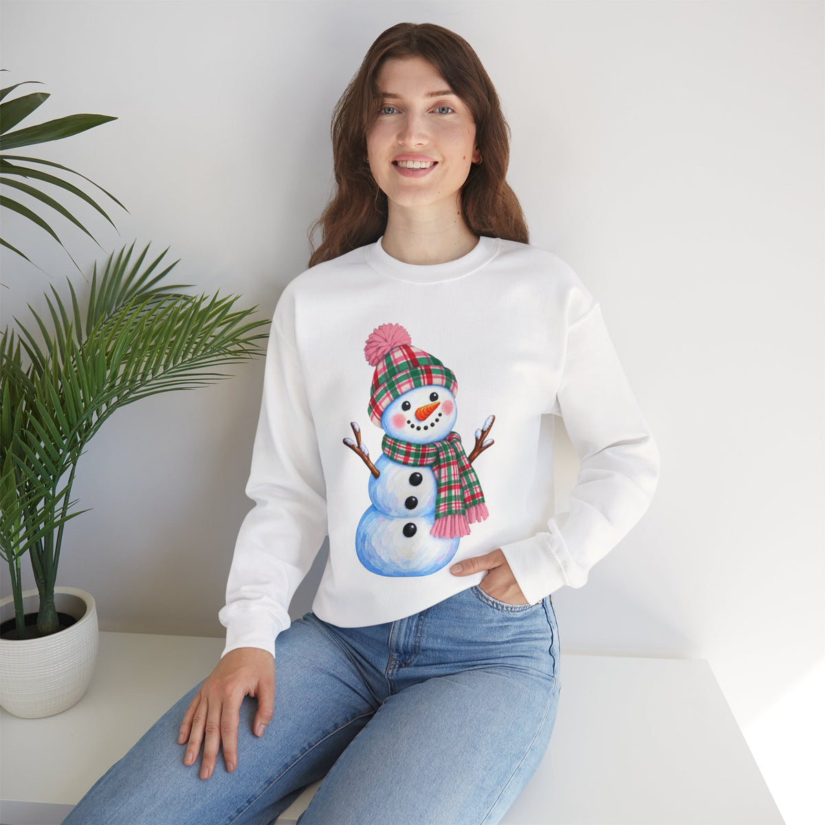 Festive Snowman Christmas Crewneck Sweatshirt