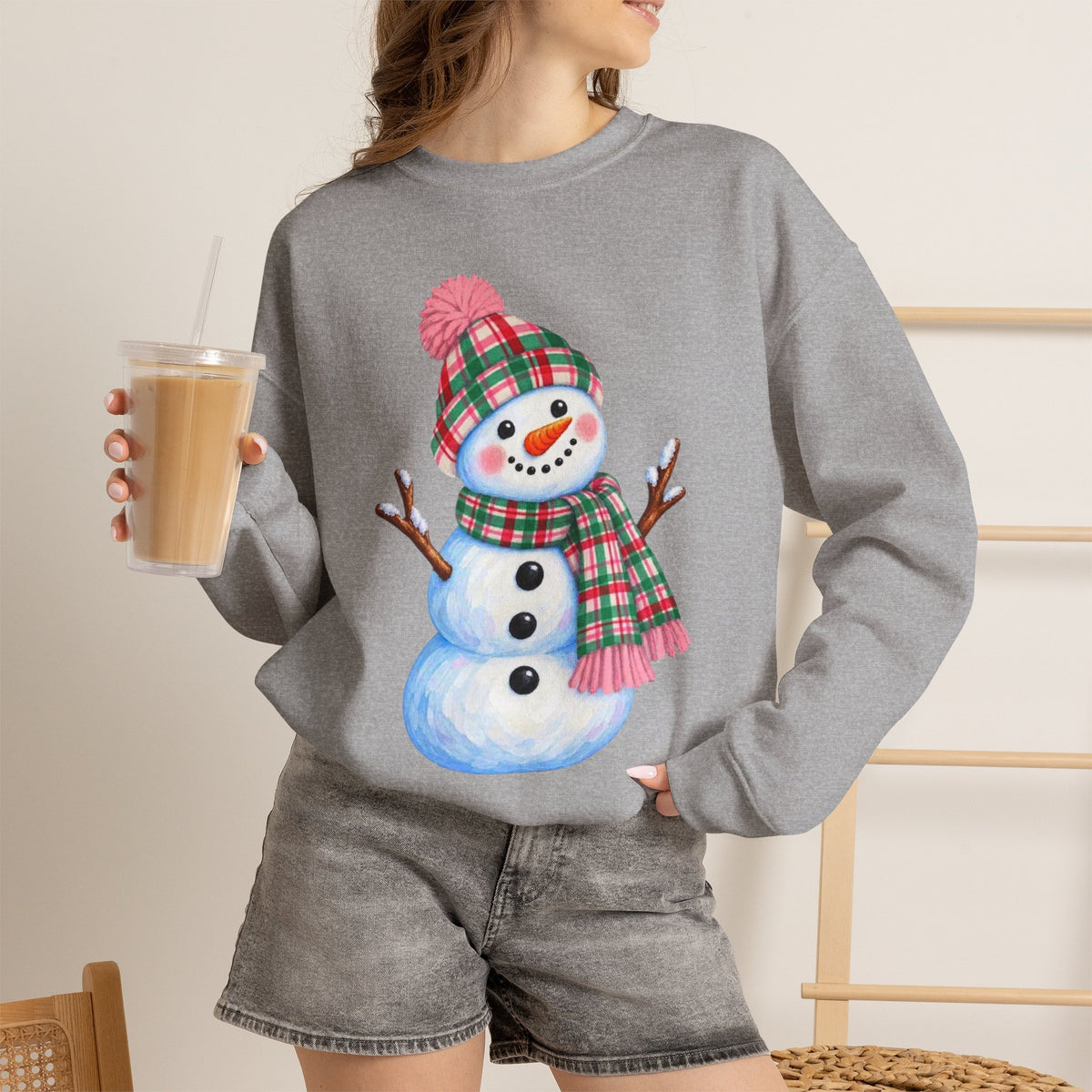 Festive Snowman Christmas Crewneck Sweatshirt