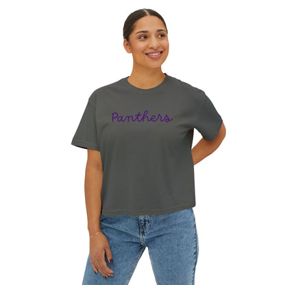Panthers Script Boxy Tee
