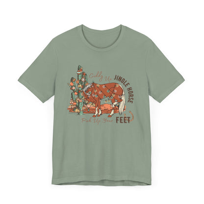 Giddy Up Jingle Horse Bella Canvas Full Size Unisex Jersey Short Sleeve Tee