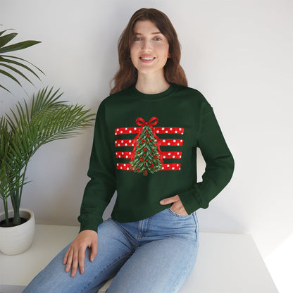 Christmas Tree Ribbon Crewneck Sweatshirt
