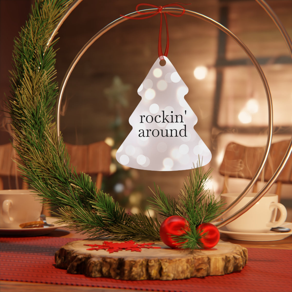 Silver Bells Christmas Metal Ornament