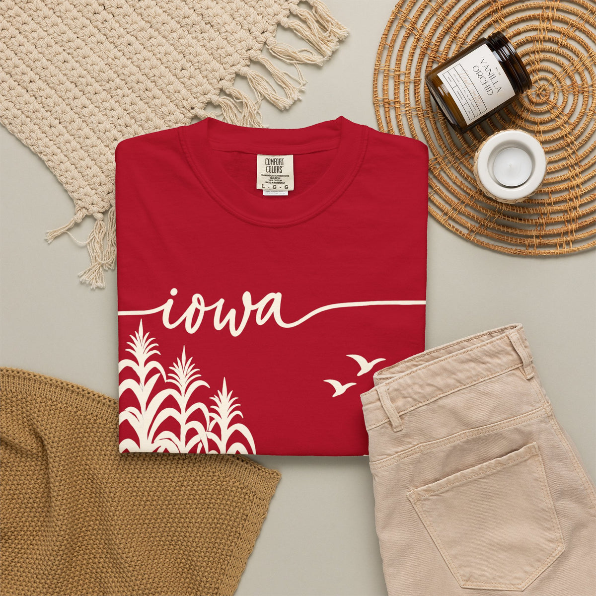 Copy of Iowa Farm Scene Crewneck Sweatshirt — Minimal Midwest Landscape