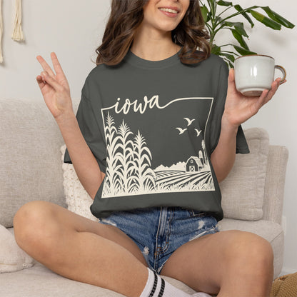 Copy of Iowa Farm Scene Crewneck Sweatshirt — Minimal Midwest Landscape