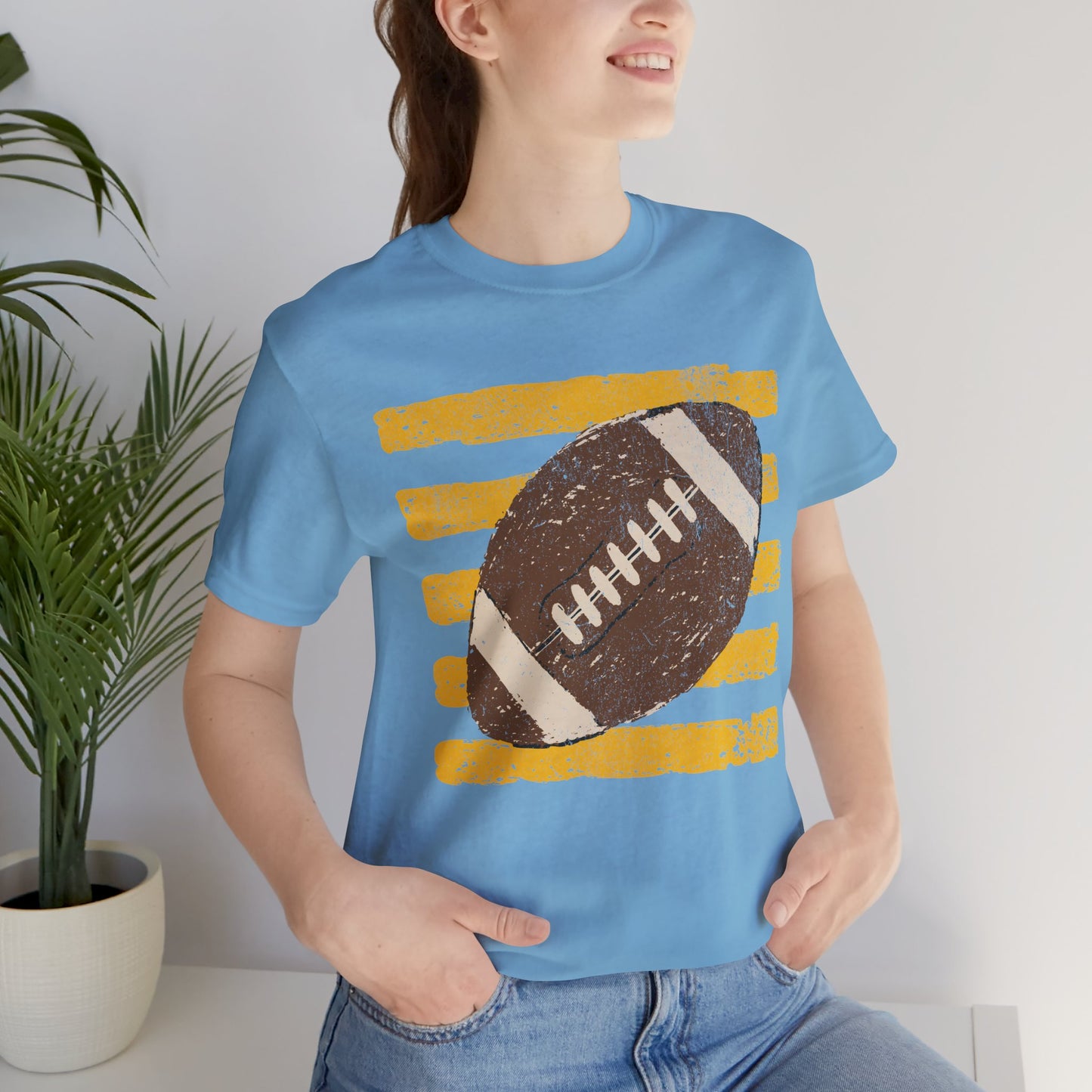 Football Vintage Stripes Bella Canvas T-Shirt