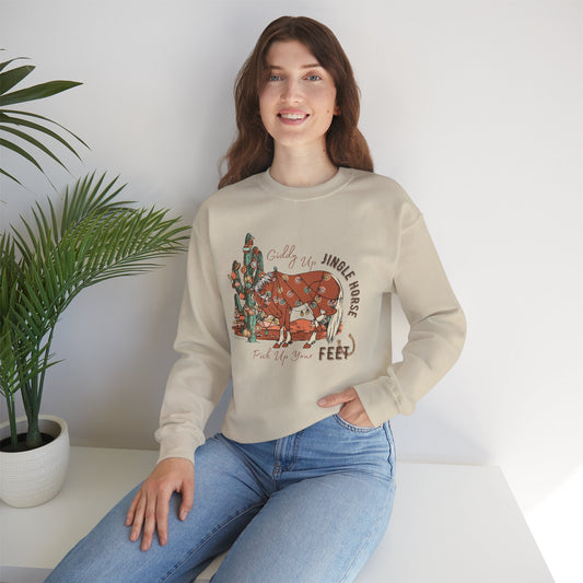 Giddy Up Jingle Horse Unisex Heavy Blend™ Crewneck Sweatshirt