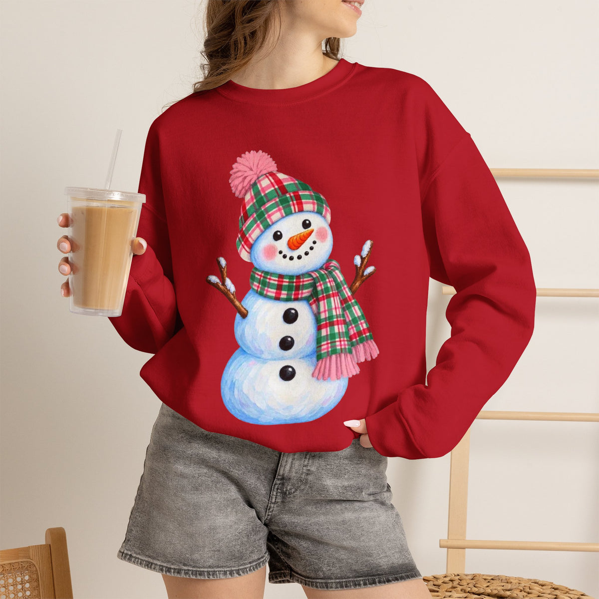 Festive Snowman Christmas Crewneck Sweatshirt