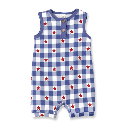 Americana Bamboo Short Baby Romper - 4th of July