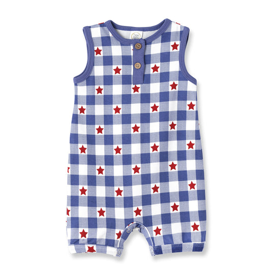 Americana Bamboo Short Baby Romper - 4th of July