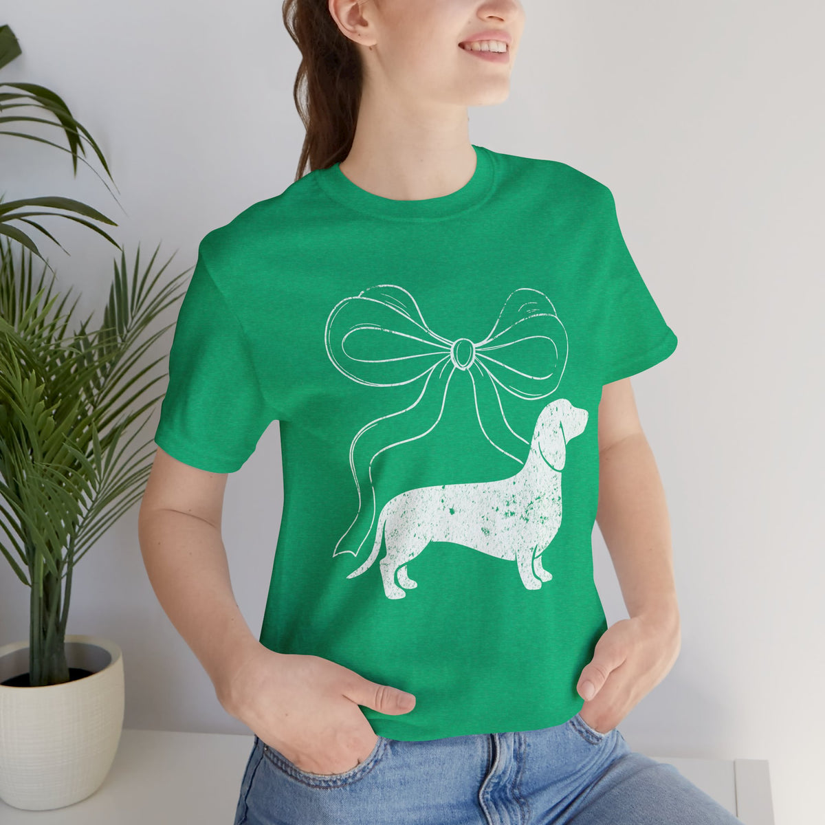 Dachshund Coquette Bow T-Shirt — Cute Doxie Graphic Tee