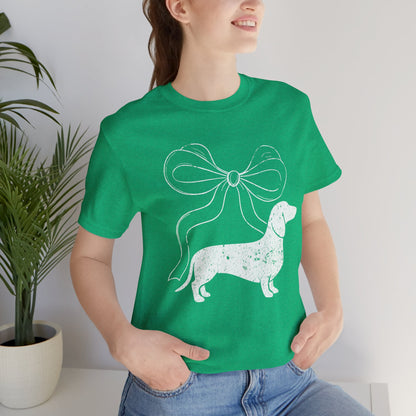 Dachshund Coquette Bow T-Shirt — Cute Doxie Graphic Tee