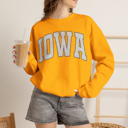 Iowa Vintage Mesh Lettering Gildan Sweatshirt