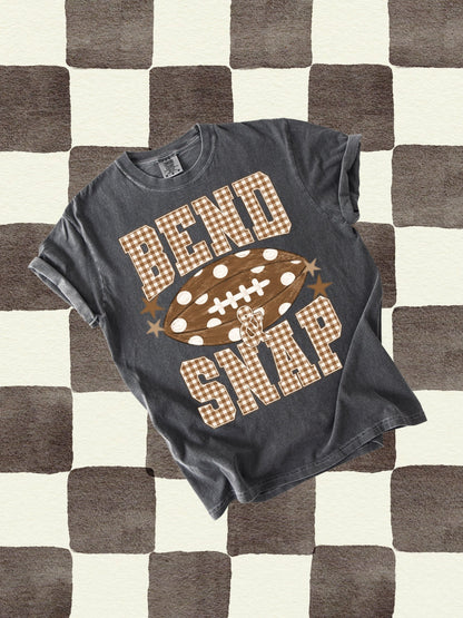 Retro Checkered Football Bend & Snap Comfort Colors Graphic Tee